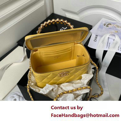 Chanel Shiny Crumpled Lambskin, Imitation Pearls  &  Gold-Tone Metal Clutch with Chain Bag AP3804 Yellow 2025